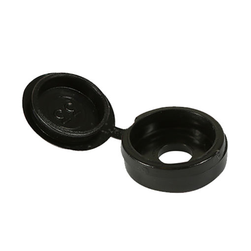 Picture of Small Black Hinged Screw Cover Caps