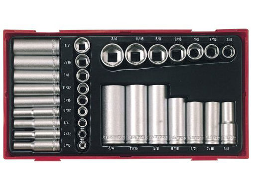 Picture of Teng 1/4" & 3/8" Drive Imperial Socket Set (Pack of 32)