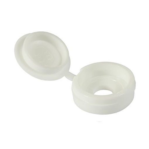 Picture of Small White Hinged Screw Cover Caps