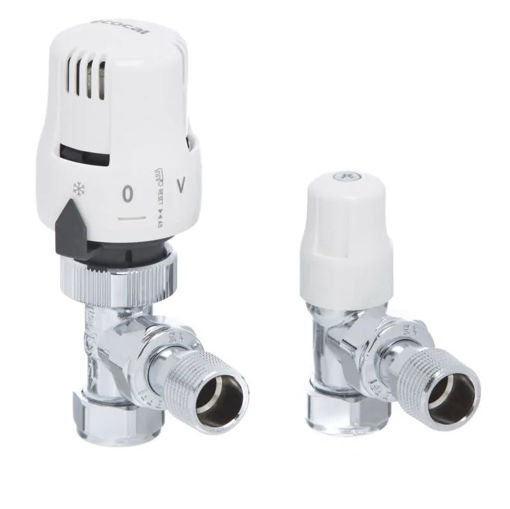 Picture of ERES 15mm Angled Radiator Valve Twin Pack