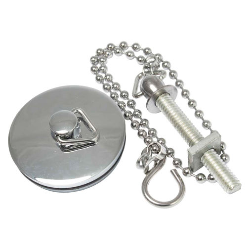Picture of Prepacked Chrome Basin Plug with 18" Ball Chain & S Hook