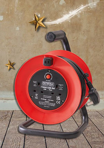 Picture of Faithfull 20m Cable Reel with 2 Sockets