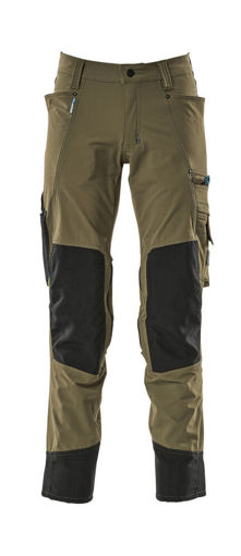 Picture of Mascot Advanced Trousers With Kneepad Pockets Cordura Moss Green