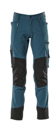 Picture of Mascot Advanced Trousers With Kneepad Pockets Cordura Dark Petrolium