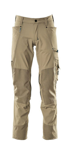 Picture of Mascot Advanced Trousers With Kneepad Pockets Cordura Light Khaki