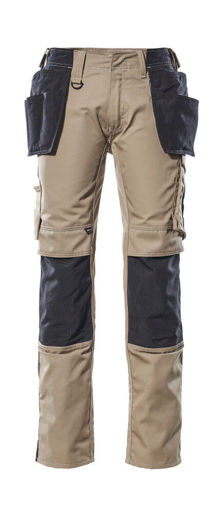 Picture of Mascot Unique Trousers With Holster Pockets Cordura Light Khaki/Black