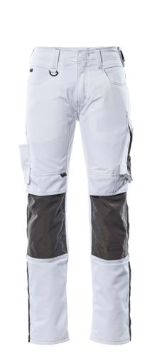 Picture of Mascot Unique Trousers With Kneepad Pockets Cordura White/Dark Anthracite