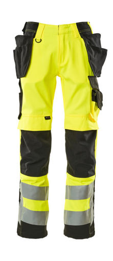 Picture of Mascot Safe Supreme Trousers With Holster Pockets Hi-Vis Cordura Yellow/Black