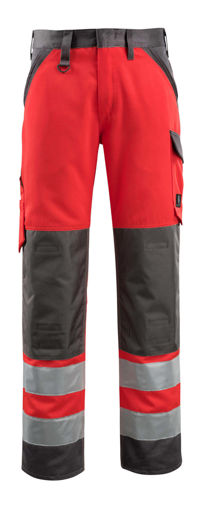 Picture of Mascot Safe Light Trousers With Kneepad Pockets Hi-Vis Red/Dark Anthracite