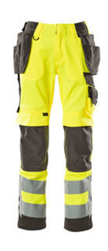 Picture of Mascot Safe Supreme Trousers With Holster Pockets Hi-Vis Cordura Yellow/Dark Anthracite
