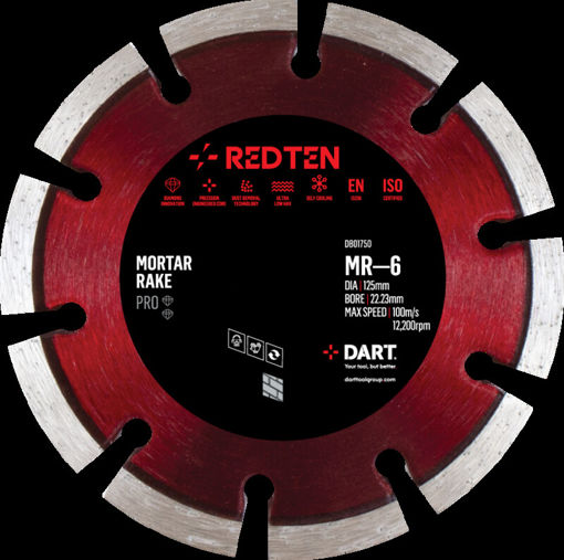 Picture of Dart Red Ten MR-6 Mortar Rake 115mm x 22B